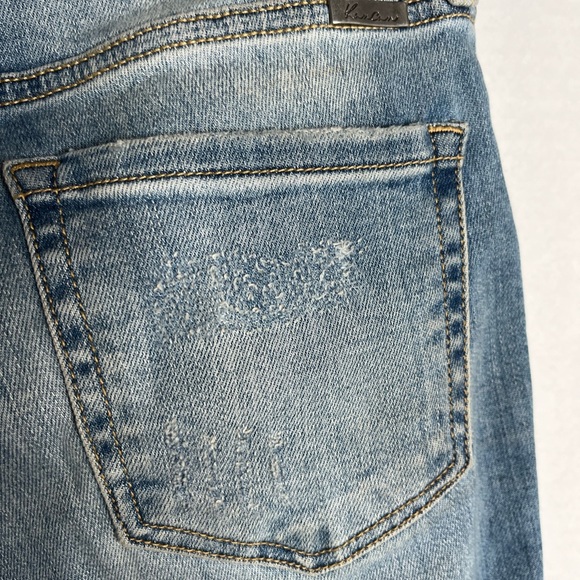 Kancan Aspen High Rise Ankle Skinny Jeans Size 9/28 Blue Raw Hem - Picture 7 of 9